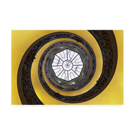 Trademark Fine Art Philippe Hugonnard 'Dolce Vita Rome The Vatican Spiral Staircase Gold' Canvas Art, 12x19 PH01314-C1219GG